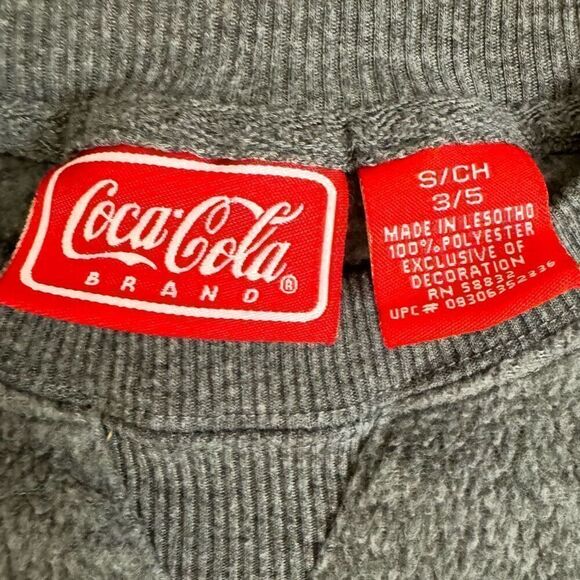 Coca Cola Polar Bear Gray Fleece Sweatshirt & Pants Lounge Set Size Small - Picture 5 of 10